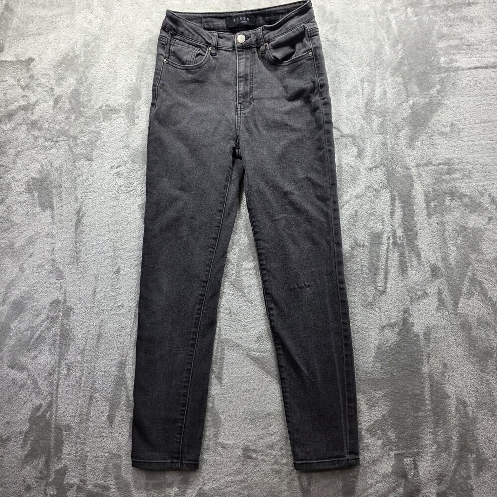 Risen Jeans Womens Size 5 27 Black High Rise Skinny Stretch Denim Pants Casual